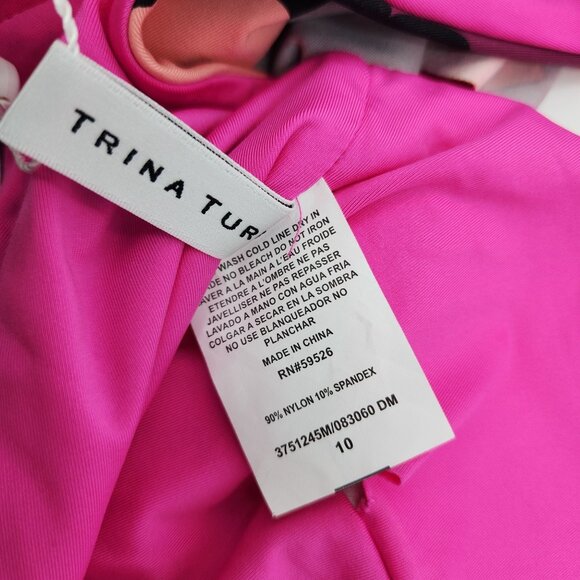 Trina Turk womens size 10 Fan Faire Ruffle Plunge One-Piece Swimsuit New - Picture 7 of 11